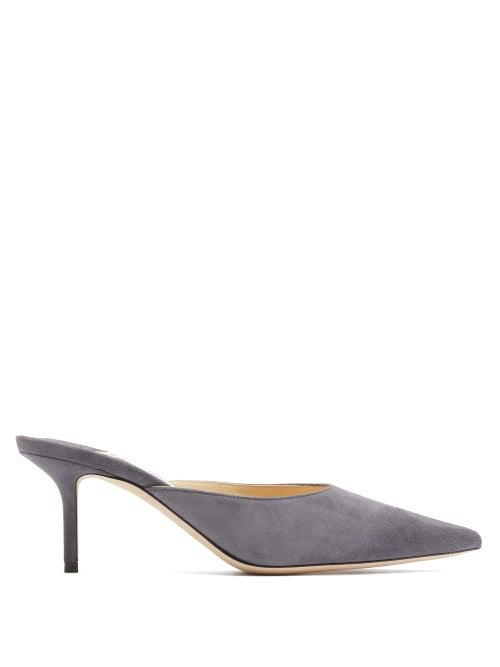 Matchesfashion.com Jimmy Choo - Rav 65 Suede Mules - Womens - Grey