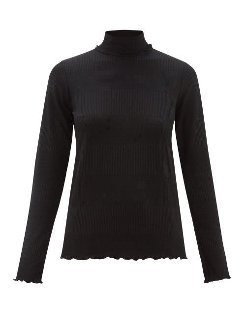 Matchesfashion.com A.p.c. - Angele Roll Neck Stripe Jacquard Sweater - Womens - Black