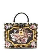 Matchesfashion.com Dolce & Gabbana - Rose And Angel Painted Box Bag - Womens - Black Multi
