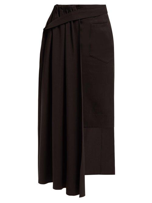 Matchesfashion.com Palmer//harding - Thrill Asymmetric Twill Skirt - Womens - Black