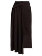 Matchesfashion.com Palmer//harding - Thrill Asymmetric Twill Skirt - Womens - Black