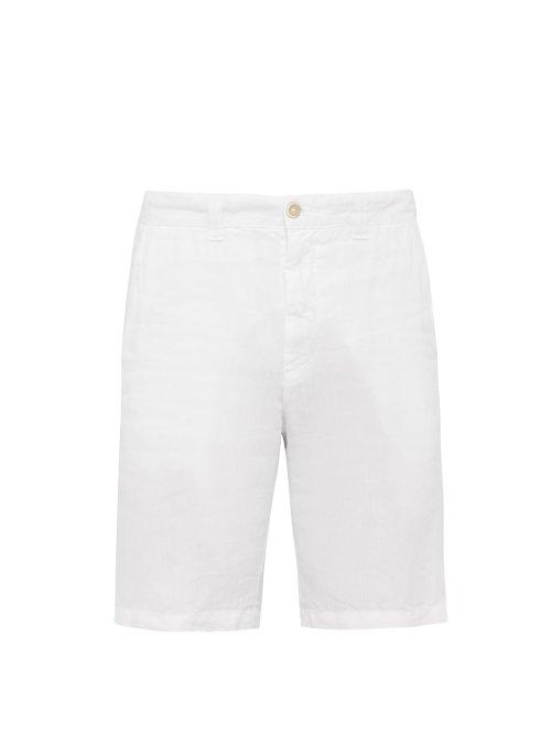 Matchesfashion.com 120% Lino - Low Rise Slubbed Linen Shorts - Mens - White