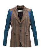 Matchesfashion.com Wales Bonner - Isaacs Satin-trim Wool-blend Twill Blazer - Womens - Brown Multi