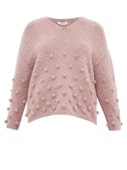 Matchesfashion.com Vika Gazinskaya - Oversized Bobble Stitch Sweater - Womens - Light Pink
