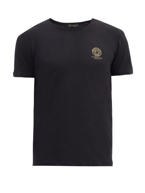 Matchesfashion.com Versace - Pack Of Two Medusa-print Jersey T-shirts - Mens - Black
