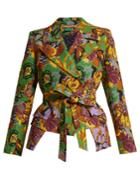 Duro Olowu Floral-print Peak-lapel Textured-cloqu Blazer