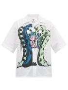 Matchesfashion.com Marni - Bruno Bozzetto Octopus Print Cotton Shirt - Mens - White Multi