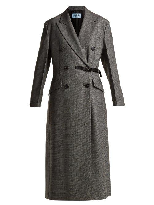 Matchesfashion.com Prada - Double Breasted Wool Coat - Womens - Grey