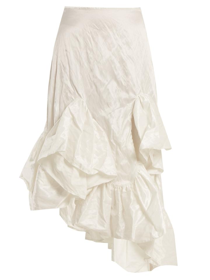 Marques Almeida Ruffle-hem Crinkle-taffeta Skirt