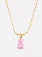 Crystal Haze - Nostalgia Bear 18kt Gold-plated Necklace - Womens - Pink Multi