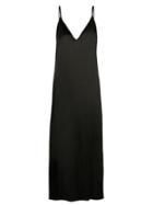 Matchesfashion.com Raey - V Neck Silk Satin Midi Slip Dress - Womens - Black