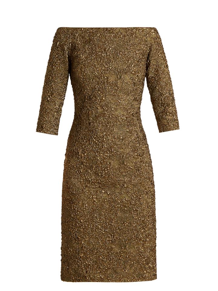 Oscar De La Renta Off-the-shoulder Cloqu Dress