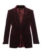 Mens Rtw Tom Ford - Shelton Velvet Tuxedo Jacket - Mens - Dark Red