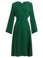 Matchesfashion.com Bower - Bianca Midi Length Wrap Dress - Womens - Dark Green