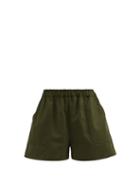 Loup Charmant - Expedition High-rise Cotton Shorts - Womens - Khaki