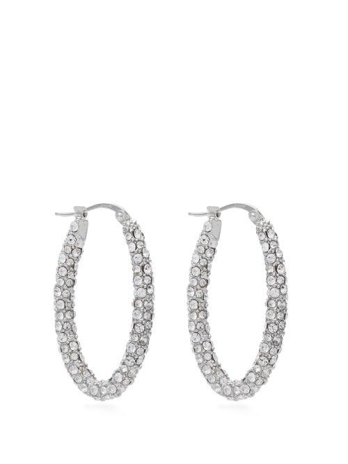 Matchesfashion.com Alexander Mcqueen - Crystal Hoop Earrings - Womens - Crystal