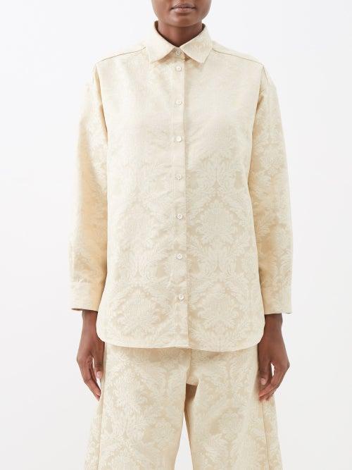 The Meaning Well - Kennedy Damask-jacquard Deadstock Shirt - Womens - Cream