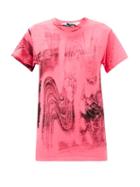Matchesfashion.com Matty Bovan - Printed Cotton-jersey T-shirt - Womens - Pink