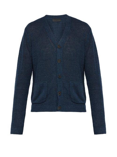 Matchesfashion.com Iris Von Arnim - Freddy Linen Cardigan - Mens - Navy