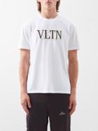 Valentino - Vltn-appliqu Cotton-jersey T-shirt - Mens - White