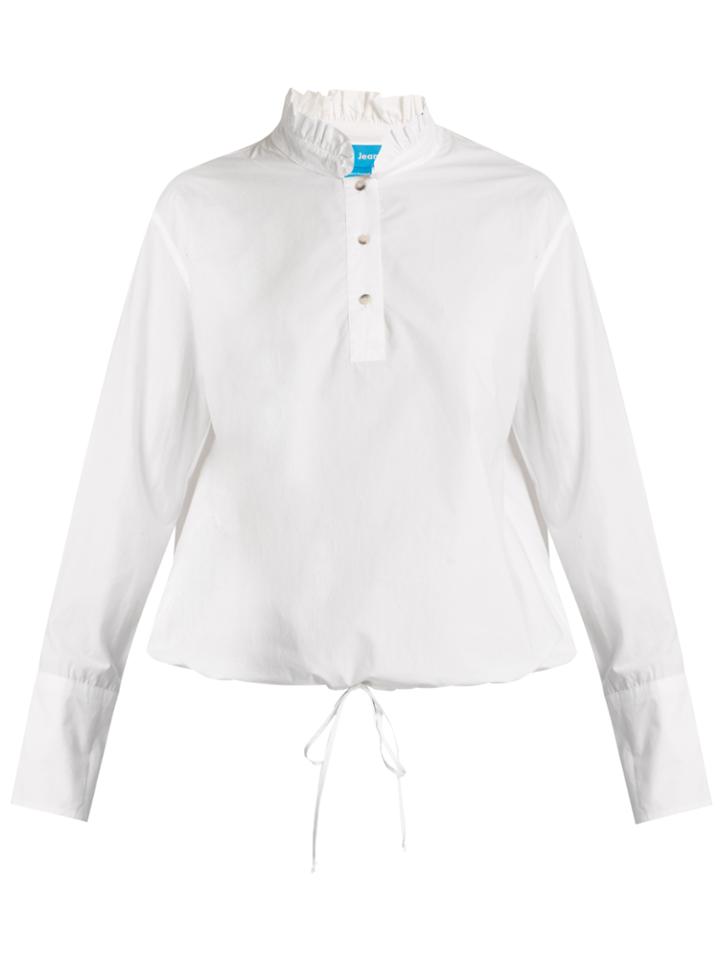 M.i.h Jeans Ruffled-collar Drawstring-hem Cotton Shirt