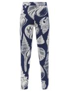 Matchesfashion.com Stella Mccartney - High-rise Shell-jacquard Jersey Leggings - Womens - Blue Print