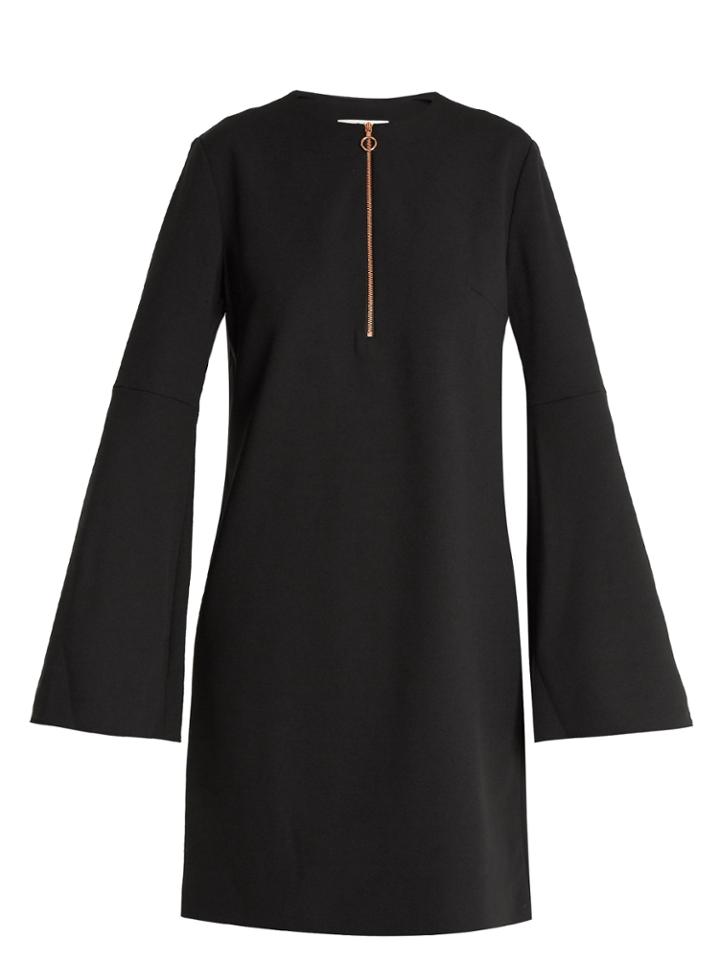 Tibi Zip-front Crepe Mini Dress