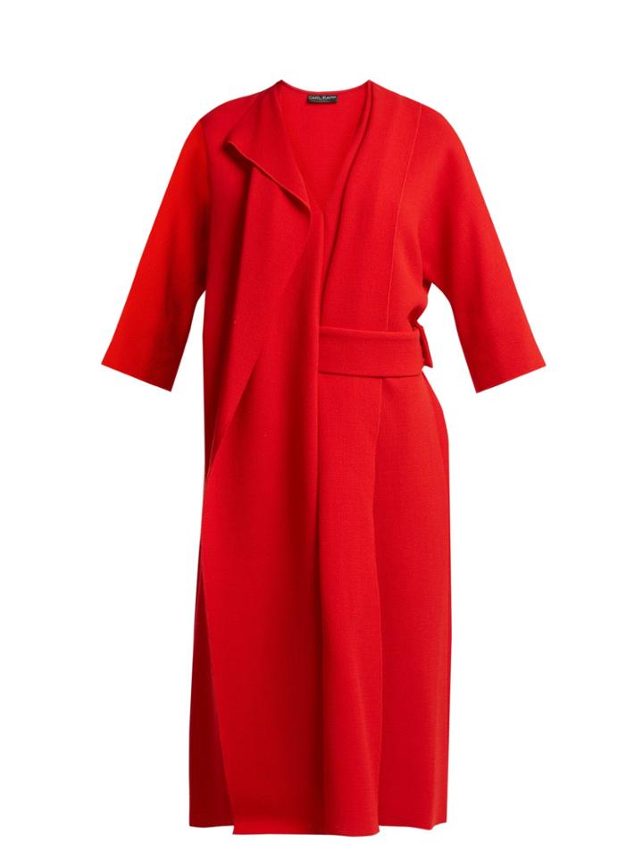 Carl Kapp Lakeside Wool-crepe Waterfall Front Dress