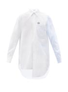 Matchesfashion.com Loewe - Pinstripe Panel Cotton-poplin Oversized Shirt - Mens - White