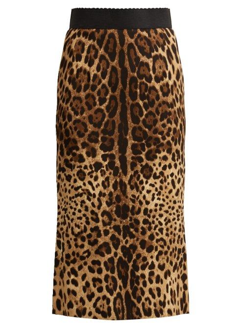 Matchesfashion.com Dolce & Gabbana - Leopard Print Cady Pencil Skirt - Womens - Leopard