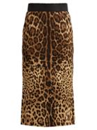 Matchesfashion.com Dolce & Gabbana - Leopard Print Cady Pencil Skirt - Womens - Leopard