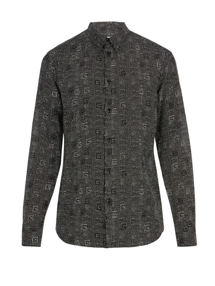 Givenchy Dot-print Cotton And Silk-blend Shirt