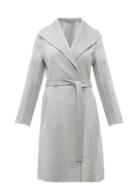 Matchesfashion.com Joseph - Lima Belted Double Faced Wool Blend Coat - Womens - Grey