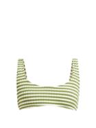 Matchesfashion.com Solid & Striped - The Elle Ribbed Knit Bikini Top - Womens - Green Stripe