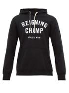 Matchesfashion.com Reigning Champ - Gym Logo Print Cotton Hooded Sweatshirt - Mens - Black
