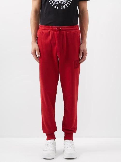 Dolce & Gabbana - Logo-embroidered Cotton-jersey Track Pants - Mens - Red