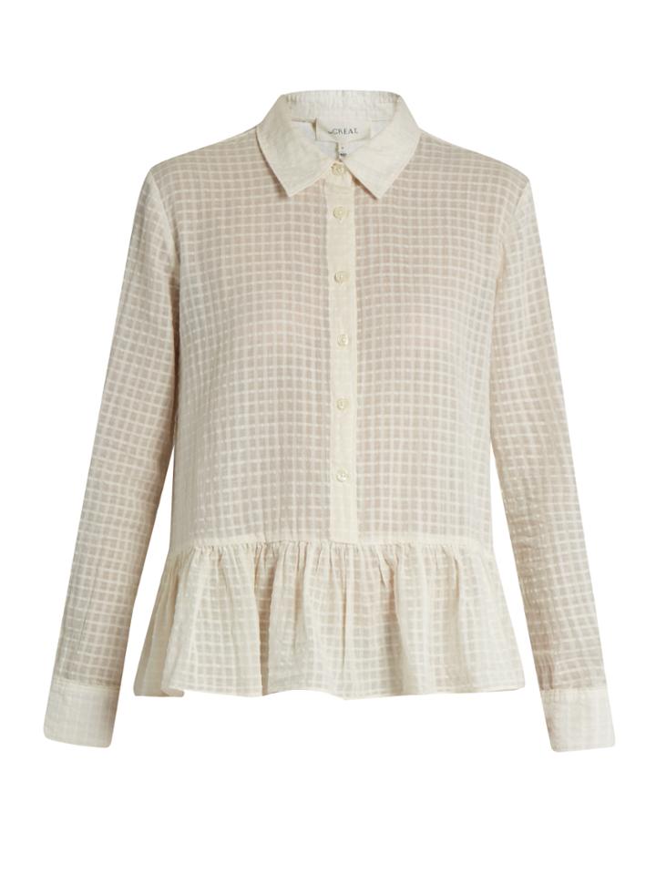 The Great The Ruffle Point-collar Cotton Shirt