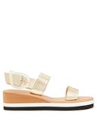 Matchesfashion.com Ancient Greek Sandals - Clio Rainbow Wedge Heel Leather Sandals - Womens - Gold