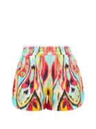 Etro - Rocket Abstract-print Cotton Shorts - Womens - Multi