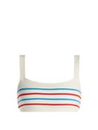 Matchesfashion.com Solid & Striped - The Madison Bikini Top - Womens - White Stripe