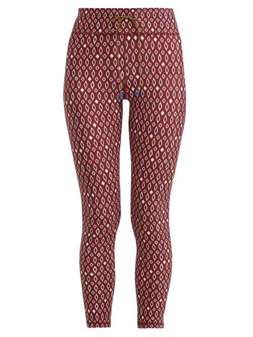 Matchesfashion.com The Upside - Diamond Print Cropped Leggings - Womens - Burgundy White