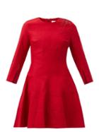 Matchesfashion.com Duncan - Delacroix Beaded Flared Cotton-crepe Dress - Womens - Red