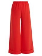 Matchesfashion.com Dovima Paris - Cruz Wide Leg Crepe Cady Trousers - Womens - Red