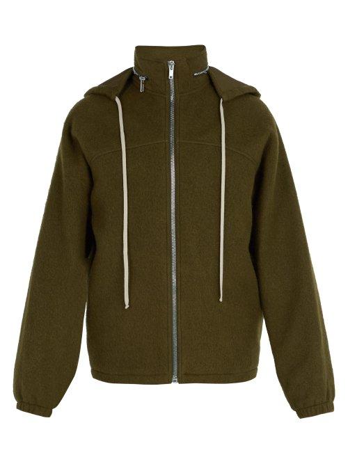Matchesfashion.com Rick Owens - Zip Through Boiled Wool Windbreaker - Mens - Green