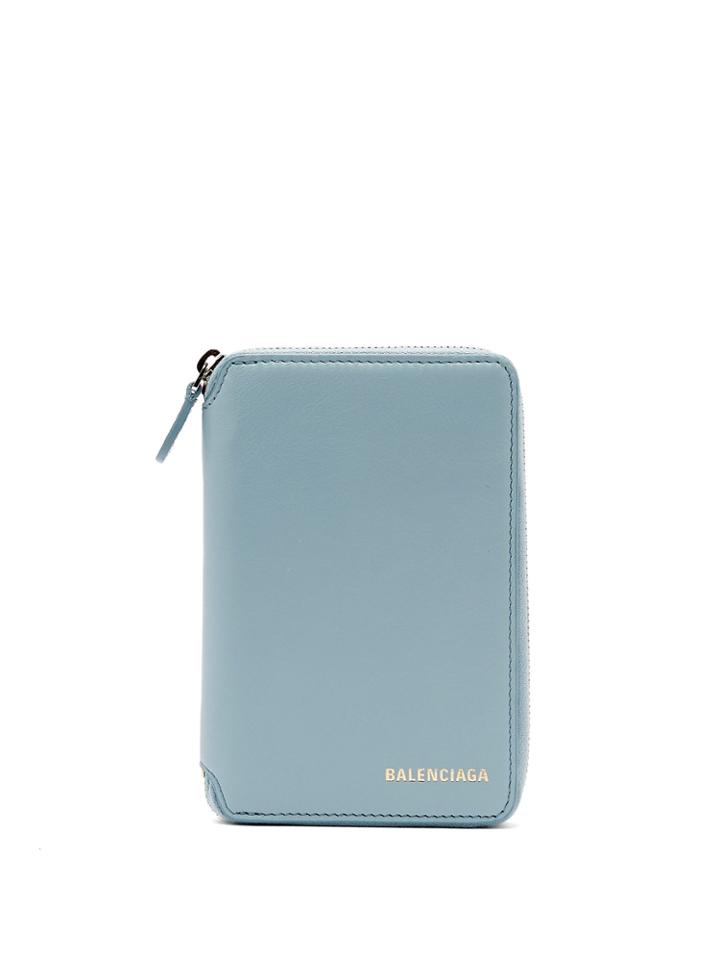 Balenciaga Ville Logo Leather Wallet