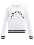 Matchesfashion.com The Upside - Bondi Logo-print Cotton-jersey Sweatshirt - Womens - White Multi