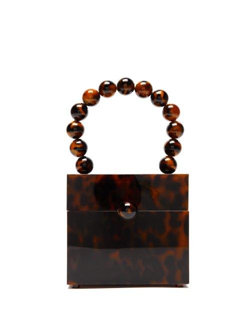 Matchesfashion.com Cult Gaia - Eos Tortoiseshell Effect Beaded Box Bag - Womens - Tortoiseshell