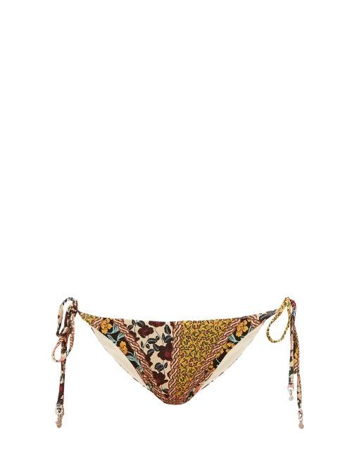 Matchesfashion.com The Upside - Alba Poppy-print Bikini Briefs - Womens - Green Multi