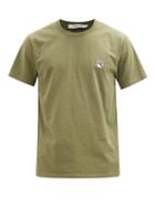 Maison Kitsun - Fox Head-patch Cotton-jersey T-shirt - Mens - Green