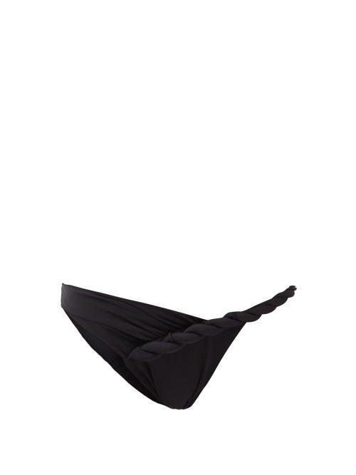 Isa Boulder - Bowes Asymmetric Twisted High-leg Bikini Briefs - Womens - Black